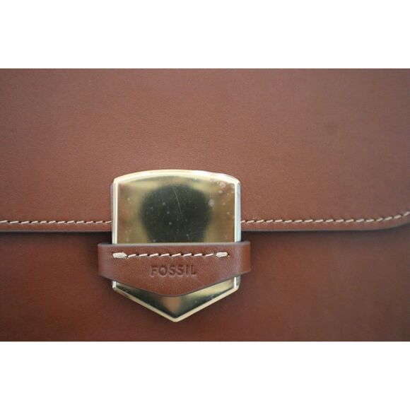 Fossil ZB192400-KH Women's O/S Brown Lennox Leather Flap Crossbody Bag - Picture 5 of 16